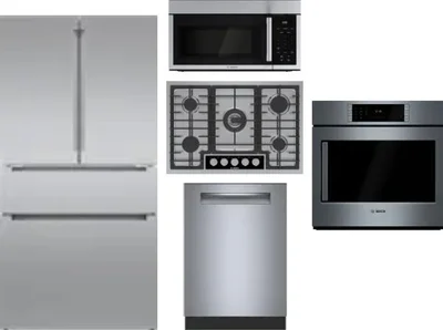5 Piece Package Includes Refrigerator, Cooktop, Wall Oven, Microwave And Dishwasher