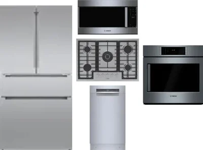 5 Piece Package Includes Refrigerator, Cooktop, Wall Oven, Microwave And Dishwasher
