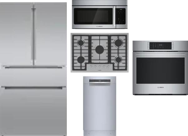 5 Piece Package Includes Refrigerator, Cooktop, Wall Oven, Microwave And Dishwasher