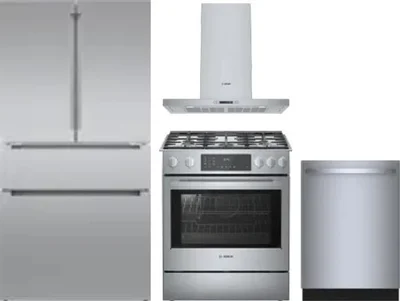 4 Piece Package Includes Refrigerator, Range, Hood And Dishwasher