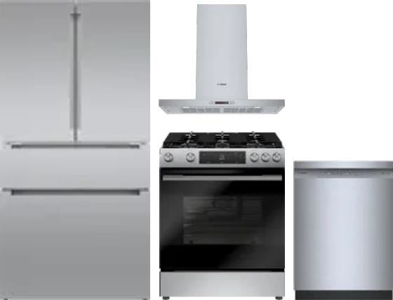 4 Piece Package Includes Refrigerator, Range, Hood And Dishwasher