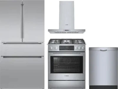 4 Piece Package Includes Refrigerator, Range, Hood And Dishwasher