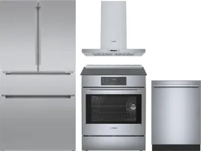 4 Piece Package Includes Refrigerator, Range, Hood And Dishwasher
