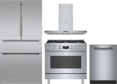 4 Piece Package Includes Refrigerator, Range, Hood And Dishwasher
