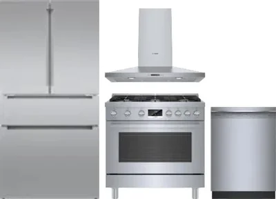 4 Piece Package Includes Refrigerator, Range, Hood And Dishwasher