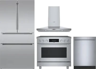 4 Piece Package Includes Refrigerator, Range, Hood And Dishwasher