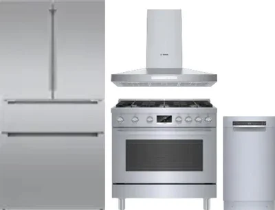 4 Piece Package Includes Refrigerator, Range, Hood And Dishwasher