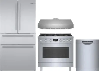 4 Piece Package Includes Refrigerator, Range, Hood And Dishwasher