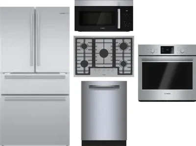5 Piece Package Includes Refrigerator, Cooktop, Wall Oven, Microwave And Dishwasher