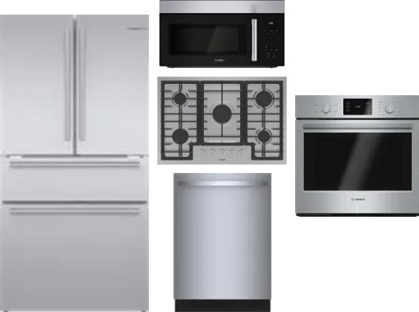 5 Piece Package Includes Refrigerator, Cooktop, Wall Oven, Microwave And Dishwasher