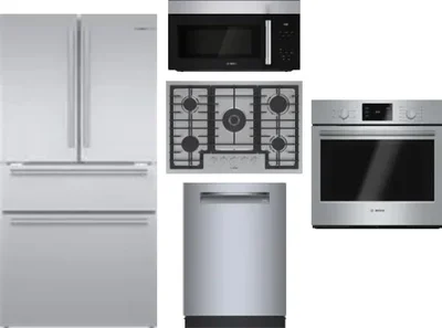 5 Piece Package Includes Refrigerator, Cooktop, Wall Oven, Microwave And Dishwasher
