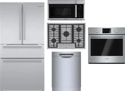 5 Piece Package Includes Refrigerator, Cooktop, Wall Oven, Microwave And Dishwasher