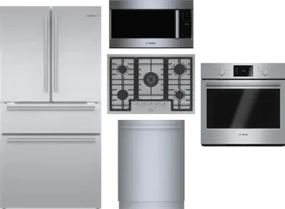 5 Piece Package Includes Refrigerator, Cooktop, Wall Oven, Microwave And Dishwasher