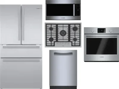 5 Piece Package Includes Refrigerator, Cooktop, Wall Oven, Microwave And Dishwasher
