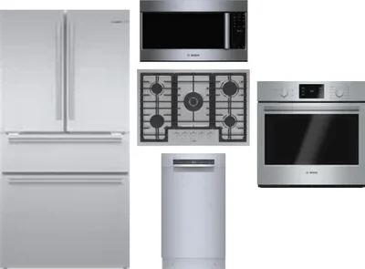 5 Piece Package Includes Refrigerator, Cooktop, Wall Oven, Microwave And Dishwasher
