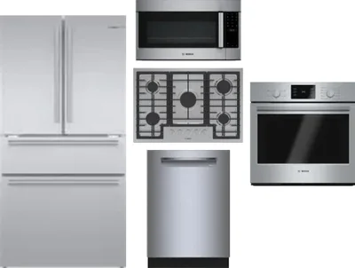 5 Piece Package Includes Refrigerator, Cooktop, Wall Oven, Microwave And Dishwasher