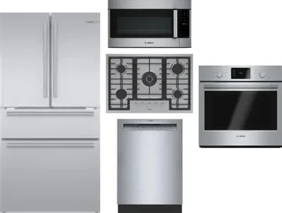 5 Piece Package Includes Refrigerator, Cooktop, Wall Oven, Microwave And Dishwasher