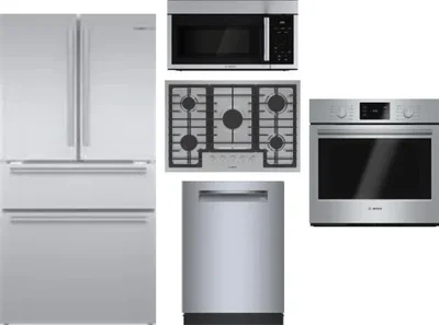 5 Piece Package Includes Refrigerator, Cooktop, Wall Oven, Microwave And Dishwasher