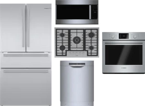 5 Piece Package Includes Refrigerator, Cooktop, Wall Oven, Microwave And Dishwasher