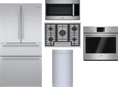 5 Piece Package Includes Refrigerator, Cooktop, Wall Oven, Microwave And Dishwasher