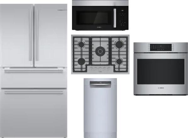 5 Piece Package Includes Refrigerator, Cooktop, Wall Oven, Microwave And Dishwasher
