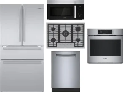 5 Piece Package Includes Refrigerator, Cooktop, Wall Oven, Microwave And Dishwasher