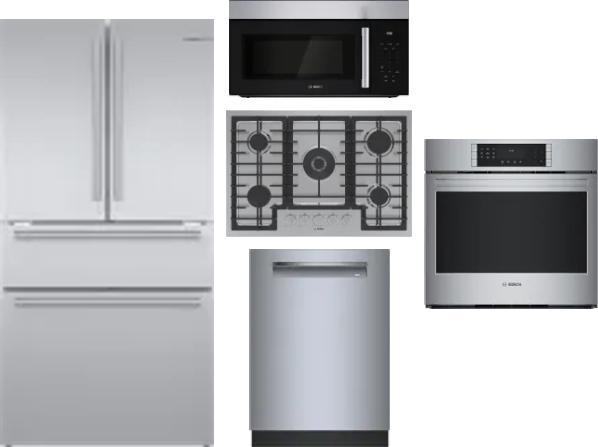 5 Piece Package Includes Refrigerator, Cooktop, Wall Oven, Microwave And Dishwasher