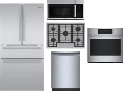 5 Piece Package Includes Refrigerator, Cooktop, Wall Oven, Microwave And Dishwasher