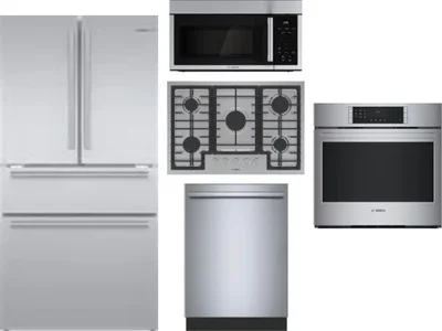 5 Piece Package Includes Refrigerator, Cooktop, Wall Oven, Microwave And Dishwasher