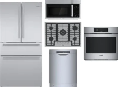 5 Piece Package Includes Refrigerator, Cooktop, Wall Oven, Microwave And Dishwasher