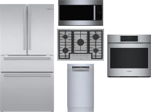 5 Piece Package Includes Refrigerator, Cooktop, Wall Oven, Microwave And Dishwasher