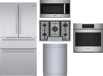 5 Piece Package Includes Refrigerator, Cooktop, Wall Oven, Microwave And Dishwasher