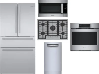 5 Piece Package Includes Refrigerator, Cooktop, Wall Oven, Microwave And Dishwasher