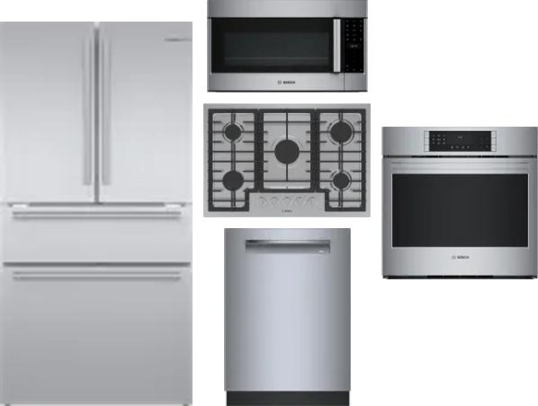 5 Piece Package Includes Refrigerator, Cooktop, Wall Oven, Microwave And Dishwasher