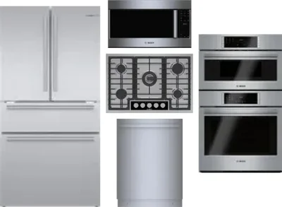 5 Piece Package Includes Refrigerator, Cooktop, Wall Oven, Microwave And Dishwasher