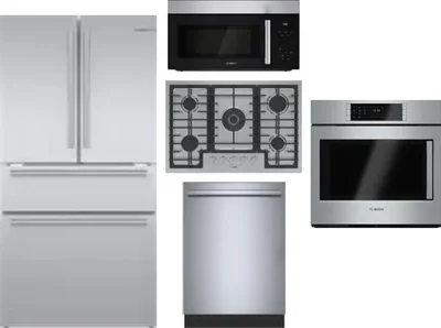5 Piece Package Includes Refrigerator, Cooktop, Wall Oven, Microwave And Dishwasher