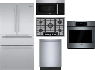 5 Piece Package Includes Refrigerator, Cooktop, Wall Oven, Microwave And Dishwasher