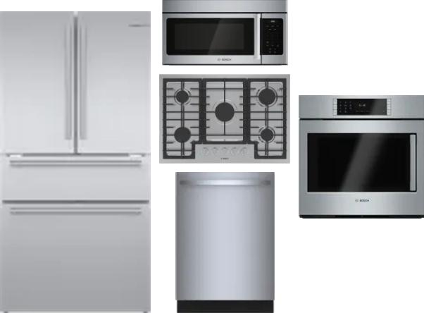 5 Piece Package Includes Refrigerator, Cooktop, Wall Oven, Microwave And Dishwasher