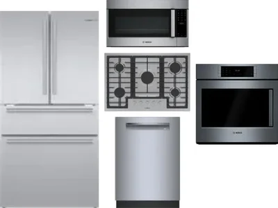 5 Piece Package Includes Refrigerator, Cooktop, Wall Oven, Microwave And Dishwasher