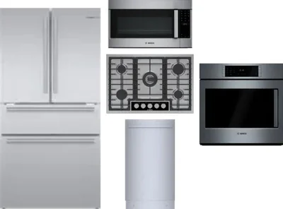 5 Piece Package Includes Refrigerator, Cooktop, Wall Oven, Microwave And Dishwasher
