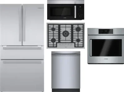 5 Piece Package Includes Refrigerator, Cooktop, Wall Oven, Microwave And Dishwasher