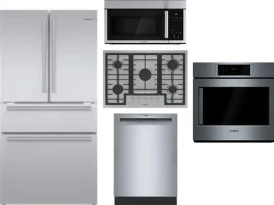 5 Piece Package Includes Refrigerator, Cooktop, Wall Oven, Microwave And Dishwasher
