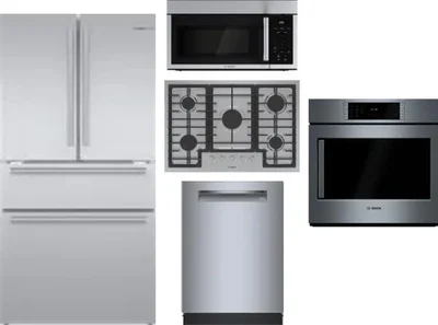 5 Piece Package Includes Refrigerator, Cooktop, Wall Oven, Microwave And Dishwasher