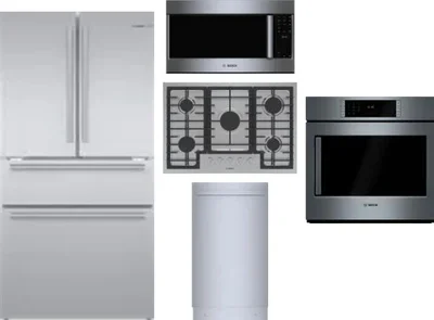 5 Piece Package Includes Refrigerator, Cooktop, Wall Oven, Microwave And Dishwasher