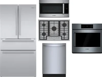 5 Piece Package Includes Refrigerator, Cooktop, Wall Oven, Microwave And Dishwasher