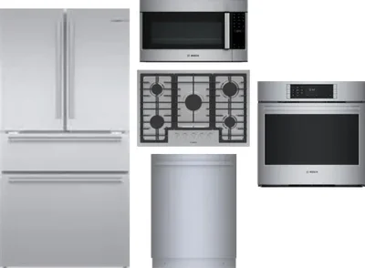 5 Piece Package Includes Refrigerator, Cooktop, Wall Oven, Microwave And Dishwasher
