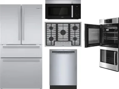 5 Piece Package Includes Refrigerator, Cooktop, Wall Oven, Microwave And Dishwasher