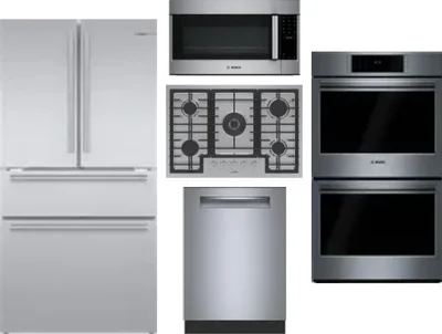 5 Piece Package Includes Refrigerator, Cooktop, Wall Oven, Microwave And Dishwasher