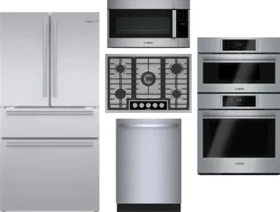 5 Piece Package Includes Refrigerator, Cooktop, Wall Oven, Microwave And Dishwasher