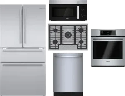 5 Piece Package Includes Refrigerator, Cooktop, Wall Oven, Microwave And Dishwasher
